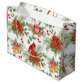 Weihnachtsfeindlichkeit und Roter Kardinal Große Geschenktüte (Rückseite Schrägansicht)