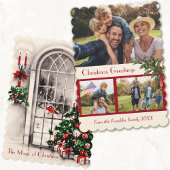 Weihnachtsfenster 2-seitige Fotokarte Feiertagskarte