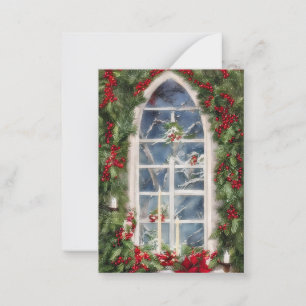 Weihnachtsfenster Budget Mini Mitteilungskarte