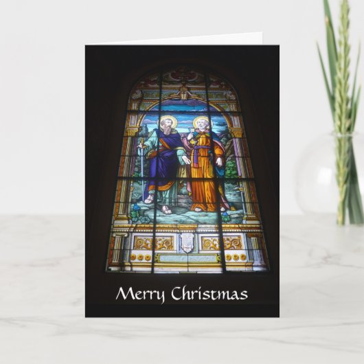 Weihnachtsfenster Feiertagskarte (Vorderseite)