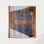 Weihnachtsfenster Foto Hintergrund Band Wandteppich (Vorderseite)