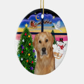 Weihnachtsfenster - Goldener Retriever (K) Keramikornament (Rechts)