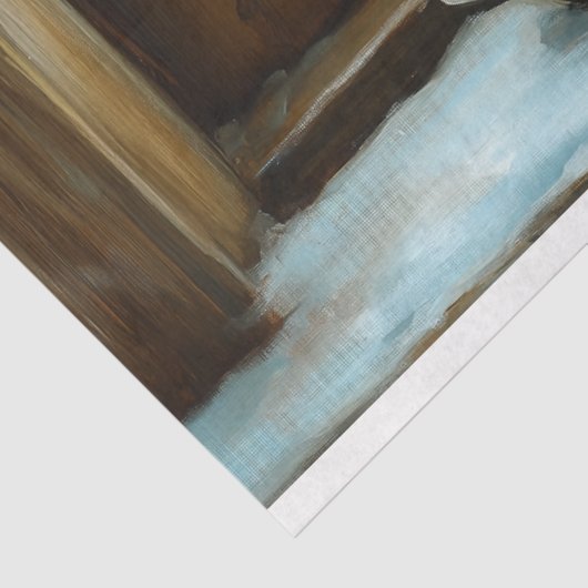 Weihnachtsfenster Hirschszene Decoupage Seidenpapier (Ausschnitt)