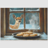 Weihnachtsfenster Hirschszene Decoupage Seidenpapier (Vorderseite)