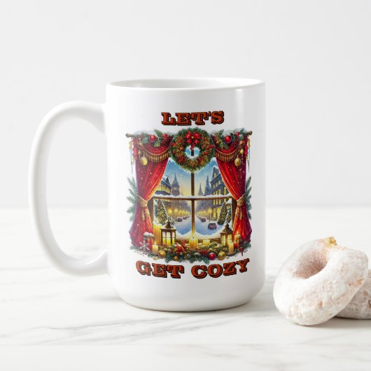 Weihnachtsfenster Kaffeetasse (Mit Donut)
