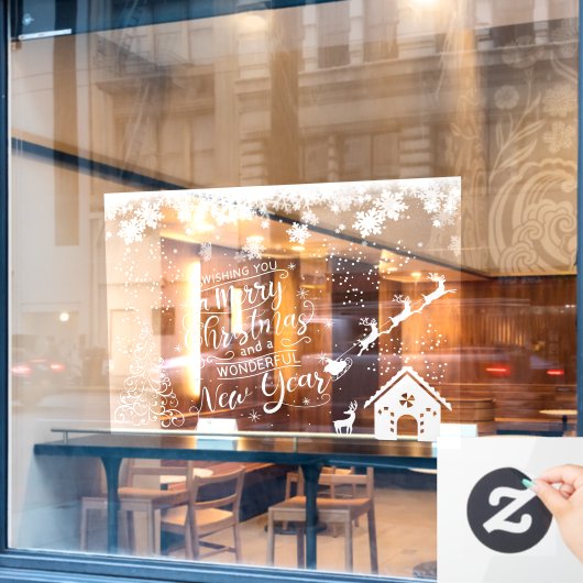 Weihnachtsfenster klammern groß fensteraufkleber (Café-Fenster)