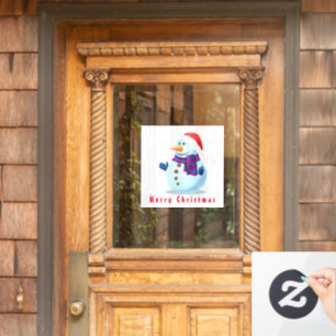 Weihnachtsfenster Klammern mit Happy Snowman Fensteraufkleber
