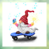 Weihnachtsfenster Klammern Skater Gnome mit Gesche Fensteraufkleber (Blatt 3)