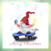 Weihnachtsfenster Klammern Skater Gnome mit Gesche Fensteraufkleber (Blatt 3)