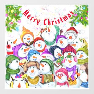 Weihnachtsfenster Klammern Snowmans Party - Spaß Fensteraufkleber