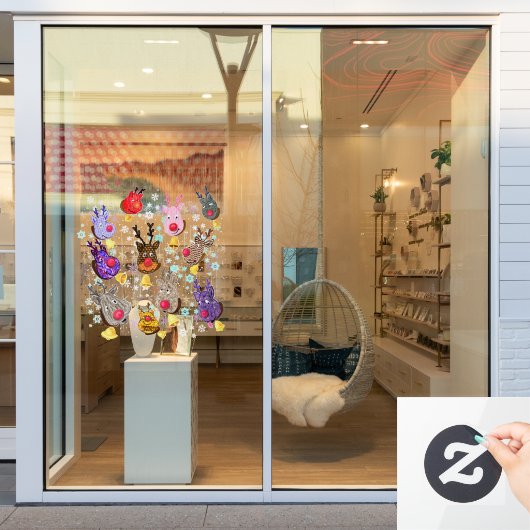 Weihnachtsfenster Klammern Toys Dees with Bells Fensteraufkleber (Schaufenster)