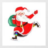 Weihnachtsfenster Klettern Weihnachtsmann mit Gesc Fensteraufkleber (Blatt)