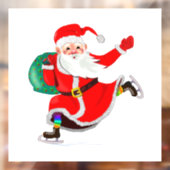 Weihnachtsfenster Klettern Weihnachtsmann mit Gesc Fensteraufkleber (Blatt 2)