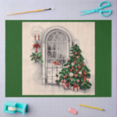 Weihnachtsfenster leuchtet grün seidenpapier (Basteln)