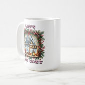 Weihnachtsfenster mit gemütlichen Dekorationen Kaffeetasse (Vorderseite Links)