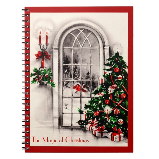 Weihnachtsfenster-Notebook Notizblock (Vorderseite)