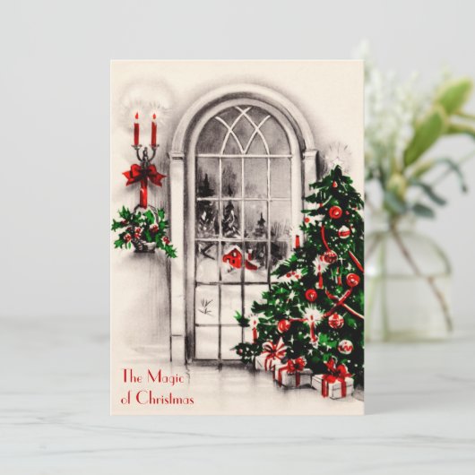 Weihnachtsfenster-Party Einladung (Stehend Vorderseite)