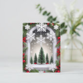 Weihnachtsfenster Postkarte (Stehend Vorderseite)