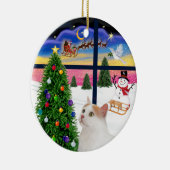 Weihnachtsfenster - Türkischer Van Cat Keramikornament (Rechts)