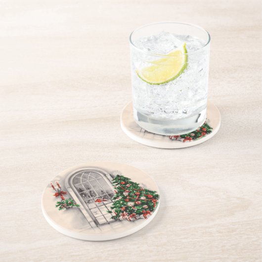 Weihnachtsfenster-Untersetzer Getränkeuntersetzer (Seite)