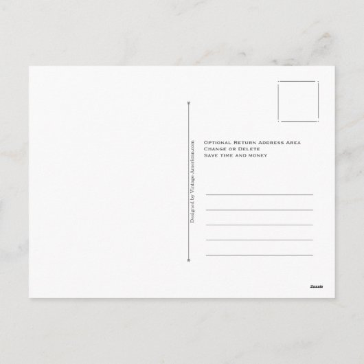 Weihnachtsfenster Vintage Postkarte (Rückseite)