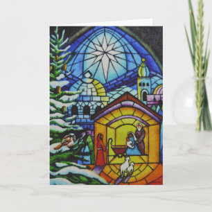 "Weihnachtsfenster Wasserfarbenkunst im Stil von B Karte