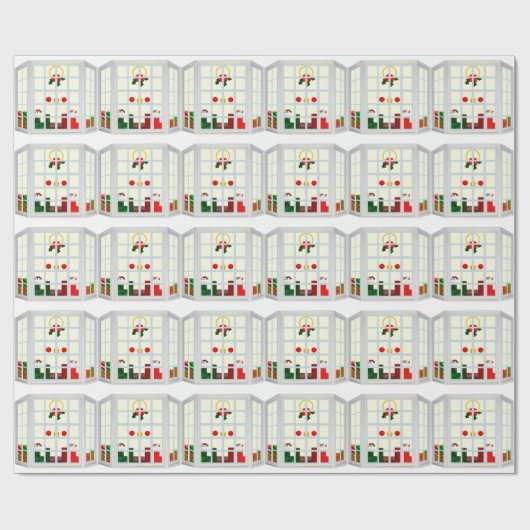 Weihnachtsfenster-Wrackpapier Geschenkpapier (Flach)