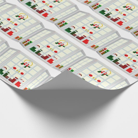 Weihnachtsfenster-Wrackpapier Geschenkpapier (Ecke)