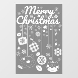 Weihnachtsfensteraufkleber – Weiße Ornamente Fensteraufkleber