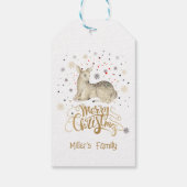 Weihnachtsferd & Frohe Weihnachtstypografie Geschenkanhänger (Rückseite)