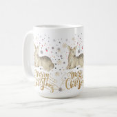 Weihnachtsferd & Frohe Weihnachtstypografie Kaffeetasse (Vorderseite Links)