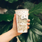 Weihnachtsferd & Frohe Weihnachtstypografie Pappbecher