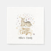 Weihnachtsferd & Frohe Weihnachtstypografie Serviette (Vorderseite)