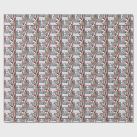 Weihnachtsferd in Schneeflocken Wrapping Paper Geschenkpapier (Flach)