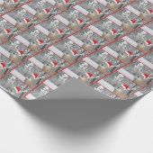 Weihnachtsferd in Schneeflocken Wrapping Paper Geschenkpapier (Ecke)