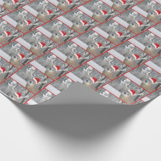 Weihnachtsferd in Schneeflocken Wrapping Paper Geschenkpapier (Ecke)