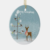 Weihnachtsferd mit rotem Scarf Keramikornament (Rechts)