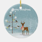 Weihnachtsferd mit rotem Scarf Keramikornament (Hinten)