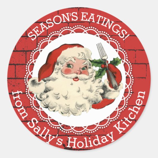 Weihnachtsferien aus der Küche des Aufklebers Runder Aufkleber (Vorderseite)