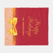 Weihnachtsferien Bugband Rose rot Fleecedecke (Vorderseite (Horizontal))