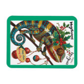 Weihnachtsferien Chamäleon Magnet (Horizontal)