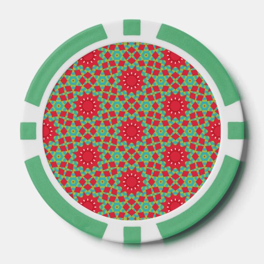 Weihnachtsferien-Charm-Muster Pokerchips (Vorderseite)