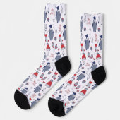 Weihnachtsferien-Elemente Pinguine Hüte Handschuhe Socken (Linkes Detail)