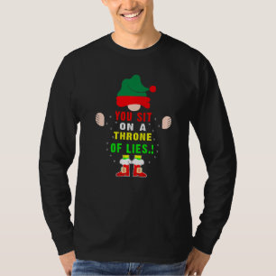 Weihnachtsferien Elf Sie sitzen auf einem Thron vo T-Shirt