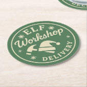 Weihnachtsferien-Elfen-Workshop Runder Pappuntersetzer (Angewinkelt)