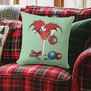 Weihnachtsferien Freude Drache Kissen