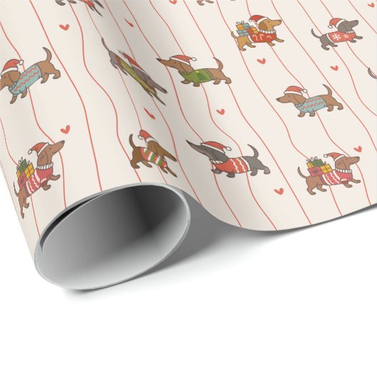 Weihnachtsferien für Hunde Geschenkpapier (Rolleneckpunkt)