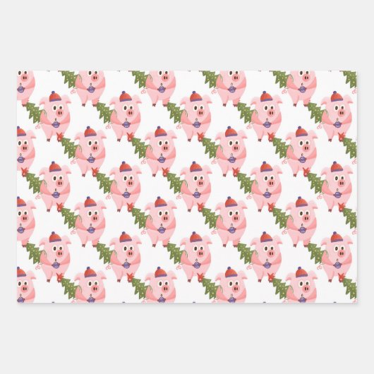 Weihnachtsferien Geschenkpapier Set (Vorderseite 3)