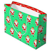 Weihnachtsferien Golf Große Geschenktüte (Rückseite Schrägansicht)