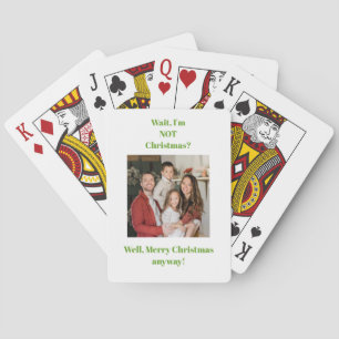 Weihnachtsferien grüner Text Foto Spielkarten